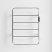 18.7' Heated Towel Rack for Bathroom,Wall Mounted with Intelligent Touch Screen Timer, 6-Bar Towel Warmer, 304 Stainless Steel Polished, Plug-in/Hard-Wired