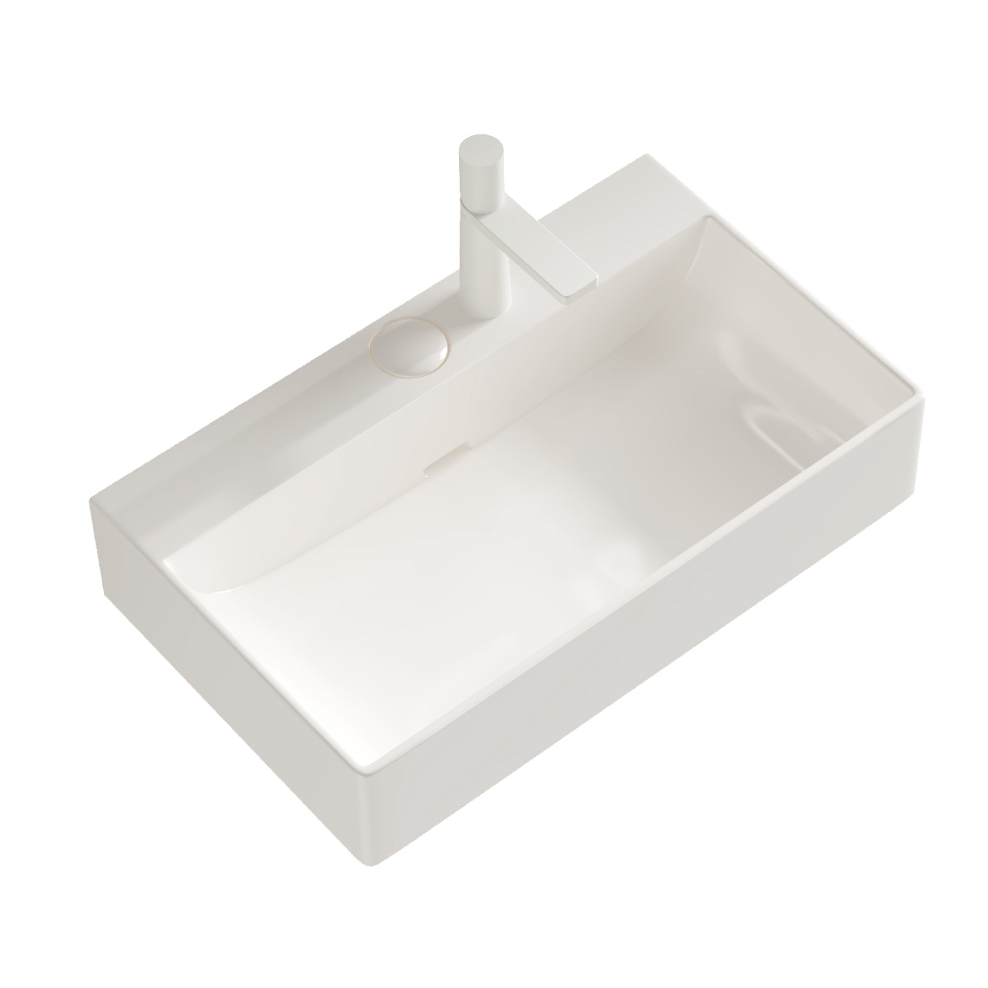 LOFI 24'' Bathroom Sink without Cabinet, White Ceramic Basin