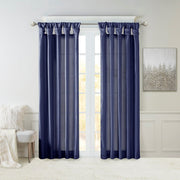 Twist Tab Lined Window Curtain Panel Navy 50x108'
