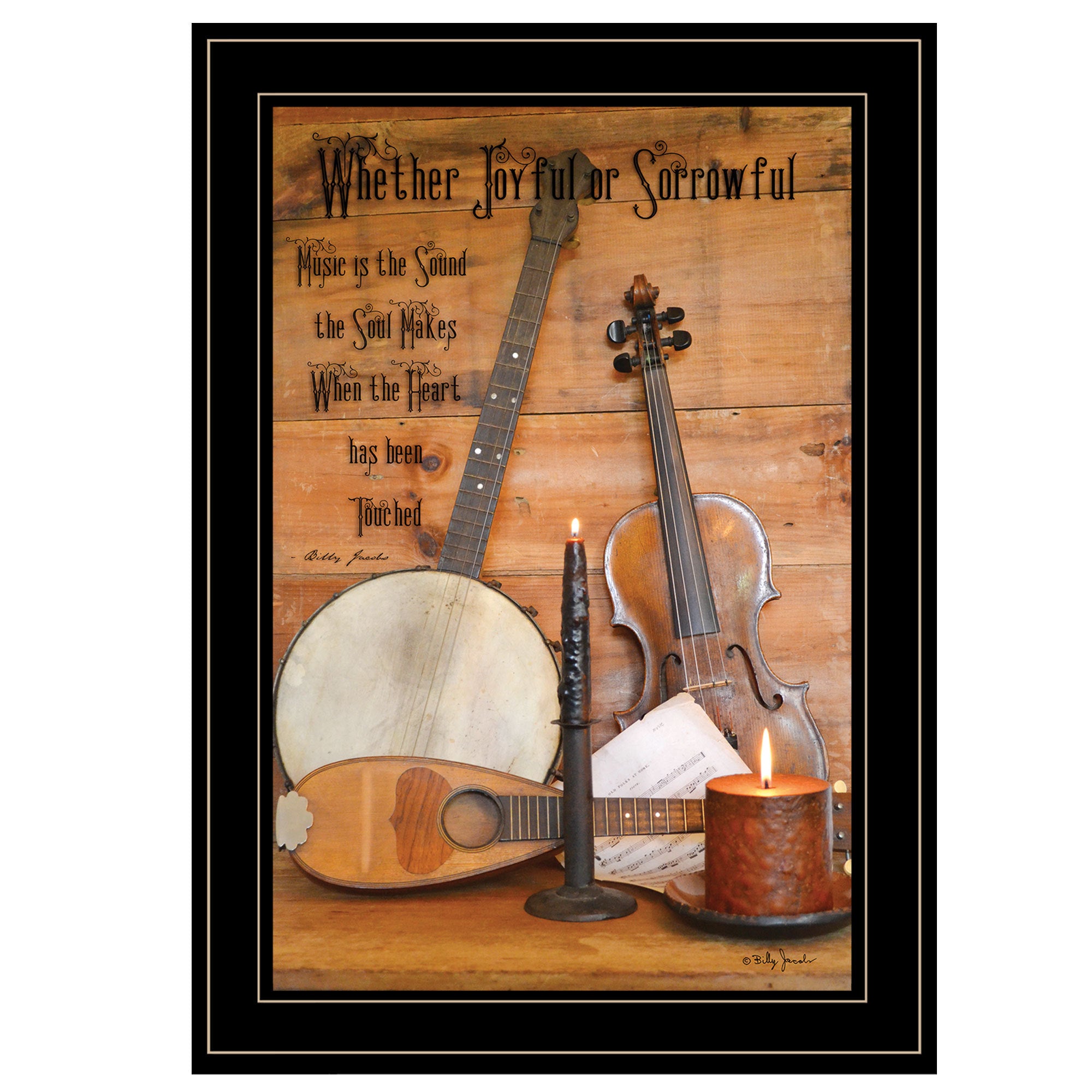 'Music' By Billy Jacobs, Ready to Hang, Ready to Hang Framed Print, Black Frame