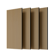 Wood Panels for Wall Slat Wall Panels, 4PC Wood Slat Acoustic Panels for Wall and Ceiling - 3D Fluted Sound Absorbing Panel with Three Sides Fully Wrapped on  Wood Finish -45.27''X23.62''(White Oak)
