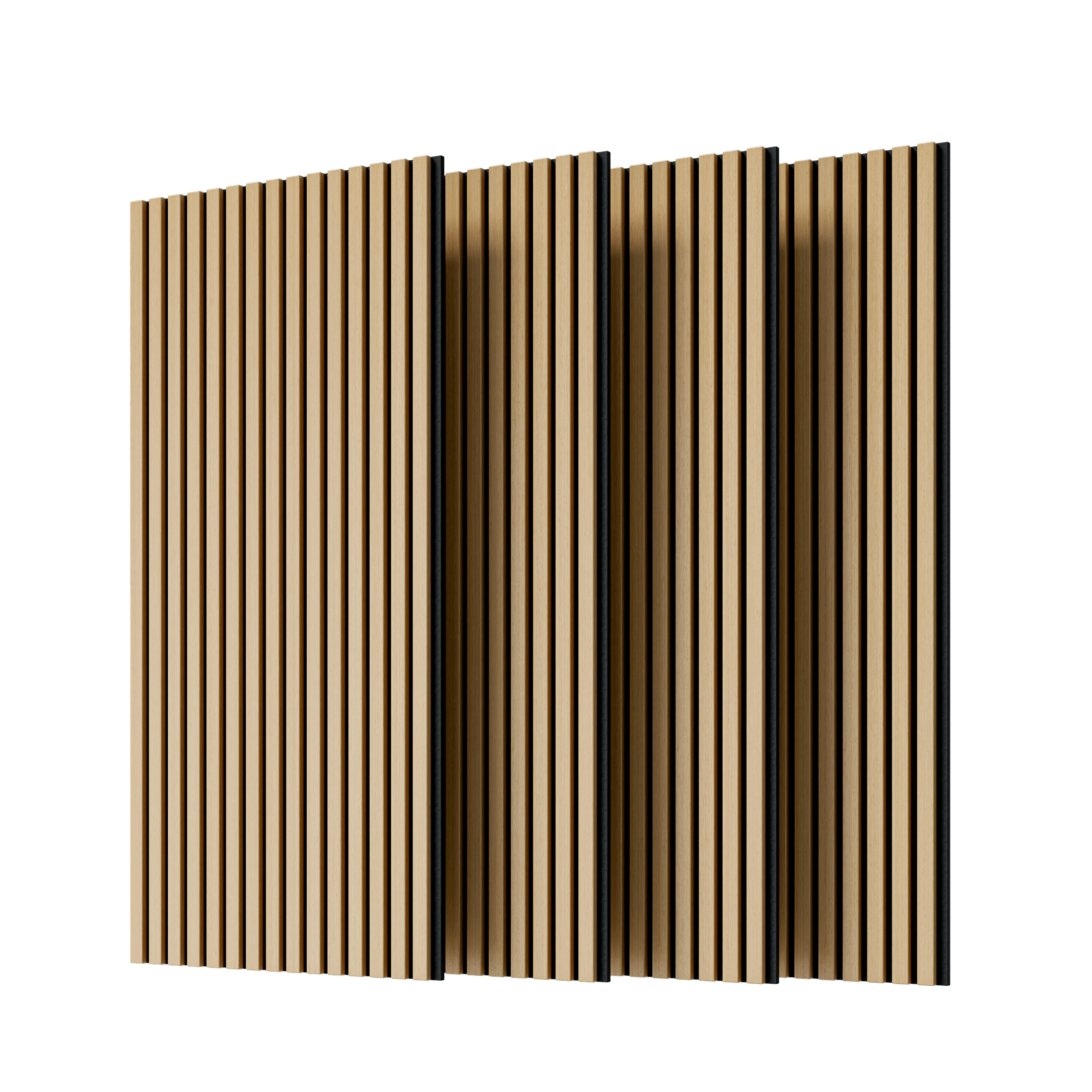 Wood Panels for Wall Slat Wall Panels, 4PC Wood Slat Acoustic Panels for Wall and Ceiling - 3D Fluted Sound Absorbing Panel with Three Sides Fully Wrapped on  Wood Finish -45.27''X23.62''(White Oak)