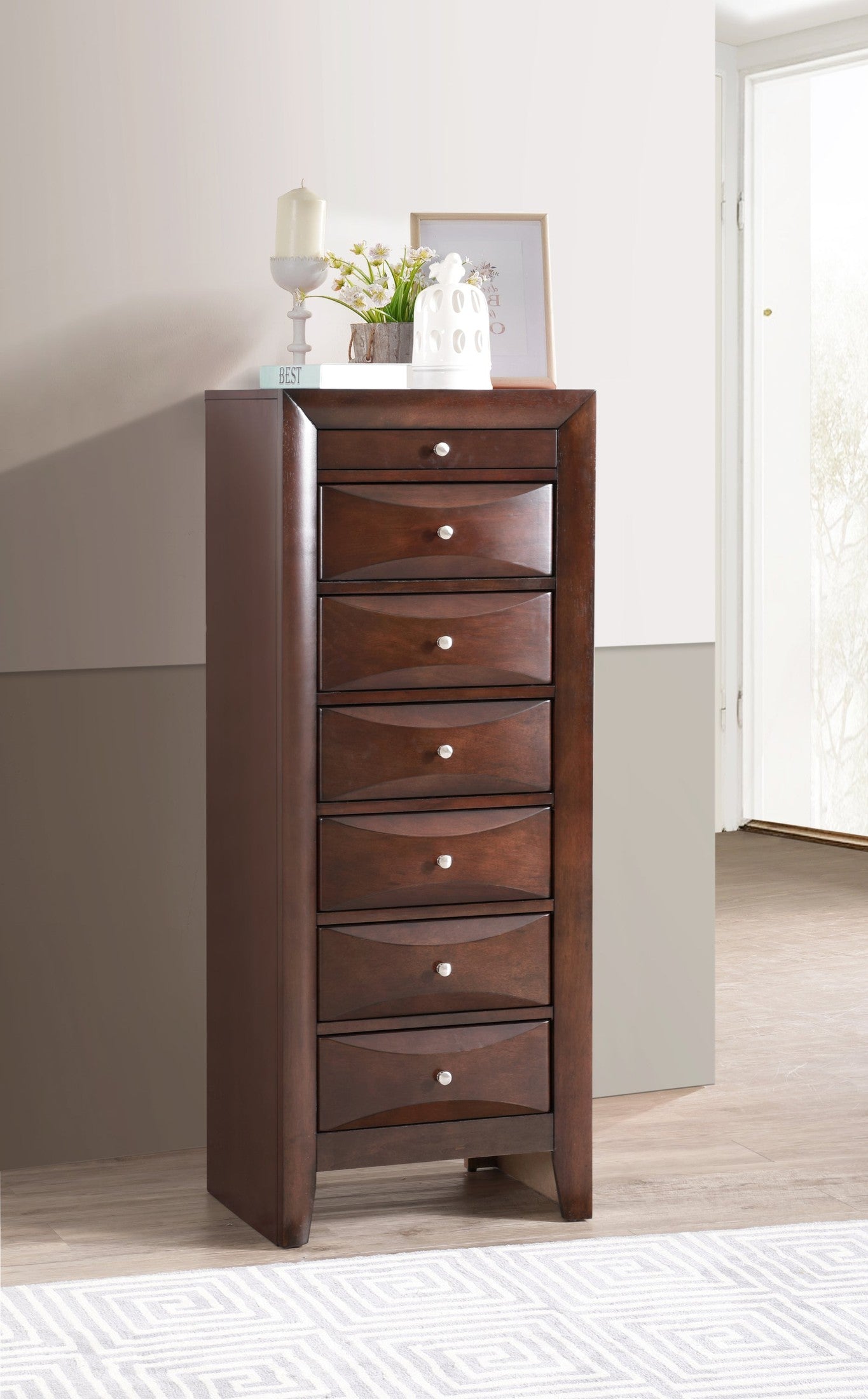 Marilla G1525-LC 7 Drawer Lingerie Chest , Cappuccino