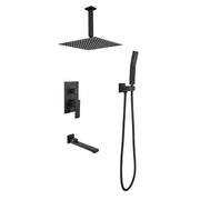 Shower system combo with hand shower, 16 inch shower head and tub spout