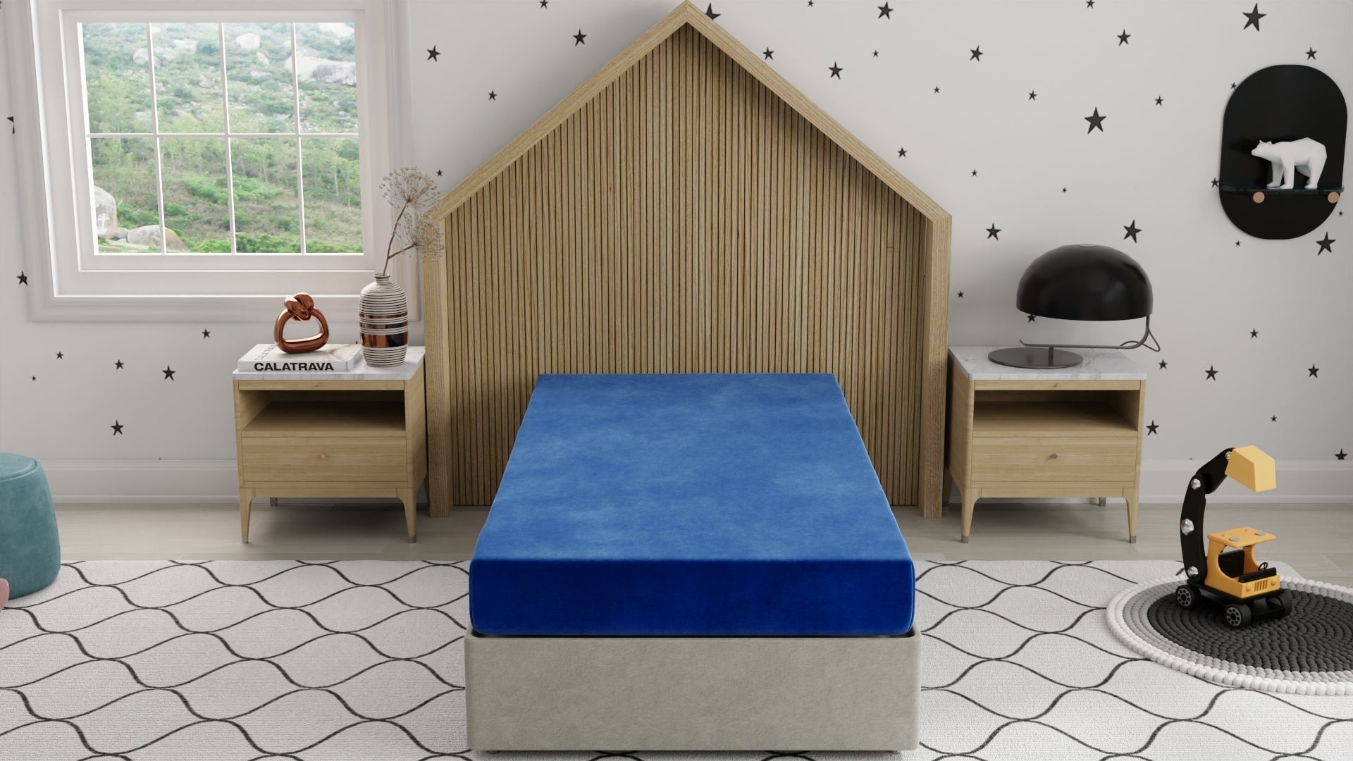 Kids Pedic 7' Waterproof Blue Twin Mattress