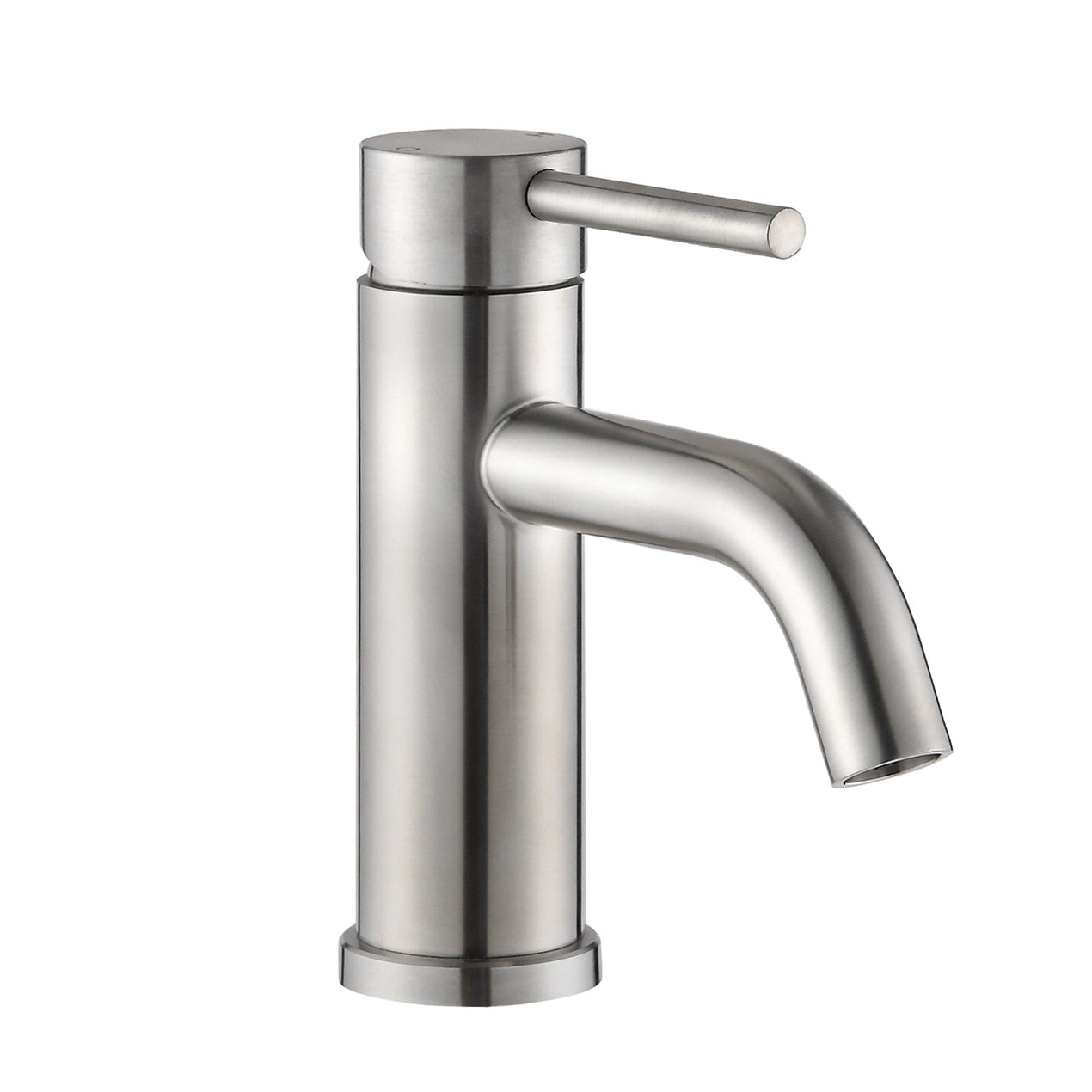 ADA Compliant Single Hole Bathroom Faucet - 6.57' High Stainless Steel Waterfall Faucet Brushed Nickel
