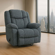 Man Wah Calgary Manual Upholstered Swivel Recliner, Slate