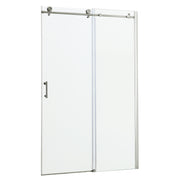 Modern Shower Door 48' W x 76' H Single Sliding Bypass Enclosure, Brushed Nickel, 5/16 in. (8mm) Glass