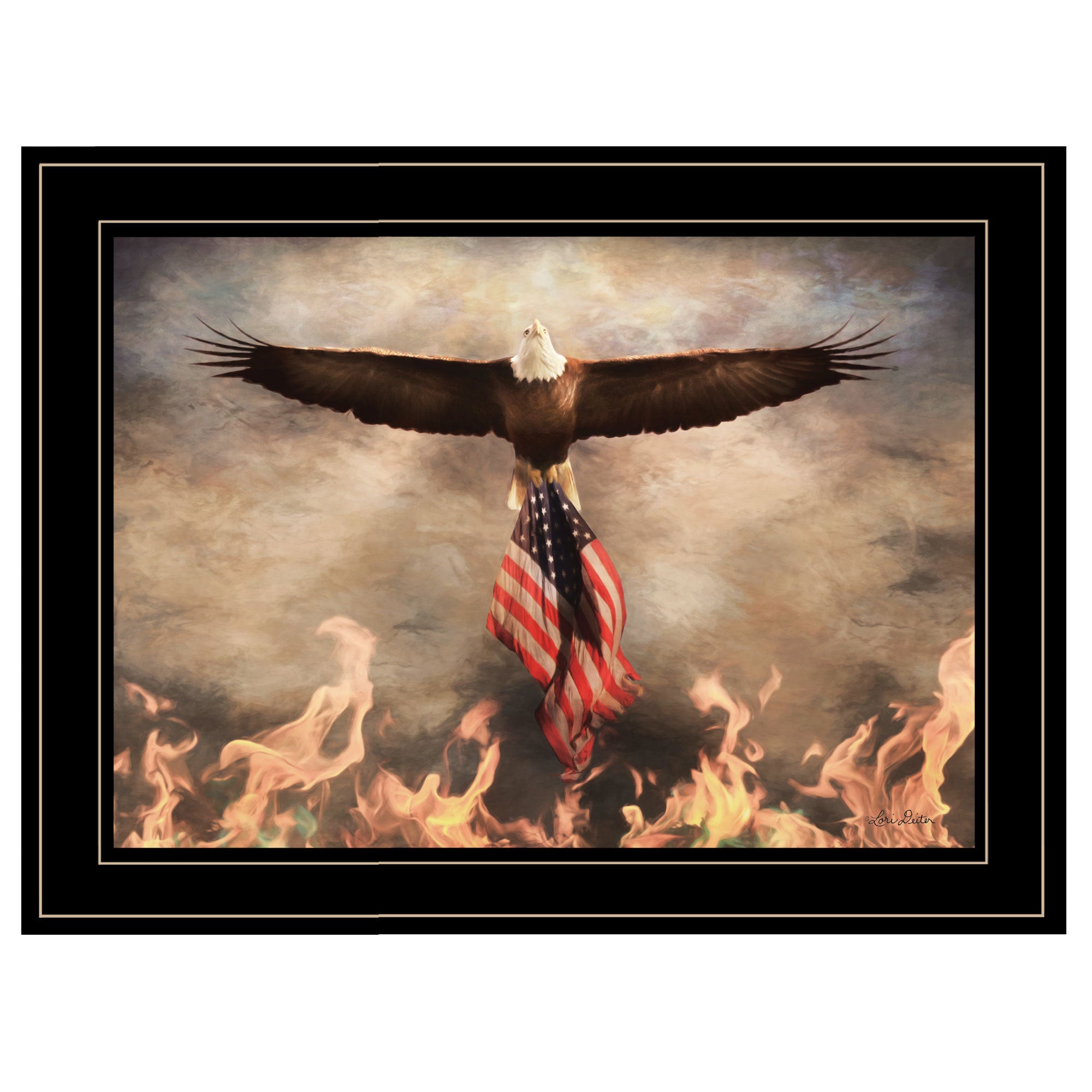 'Blaze of Glory' by Lori Deiter, Ready to Hang Framed Print, Black Frame