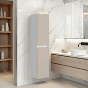 High Two-Door Wall Cabinet With Interior Shelf Vertical Storage, White