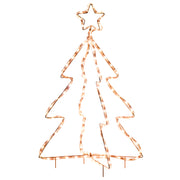Outsunny 30' Outdoor LED Christmas Tree Rope Lights, LED Outdoor Christmas Decoration with Ground Stakes, Warm White