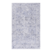 MAVAL Blue Washable Rug 2' x 3' Doormat Rug (Blue+Cream, 2' x 3')