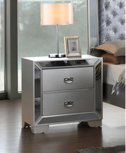 Modern Silver Champagne Bedside Table