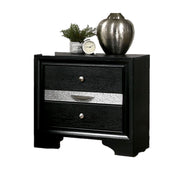 Contemporary Black 1pc Nightstand Nickle round Knob Handles English Dovetails Hidden Drawer Bedside Table