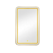 Rectangle Medicine Cabinet Mirror Bathroom Mirror with Storage Wall Mounted Medicine Mirror Cabinet with LED - Golden