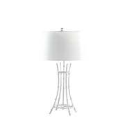 29.25' In Kiara Modern Satin Silver Bamboo Metal Table Lamp