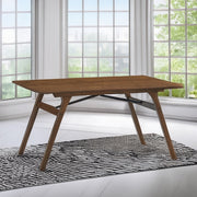 Walnut Finish Dining Table 1pc, Rectangular Tabletop Wooden Kitchen Casual Dining Furniture