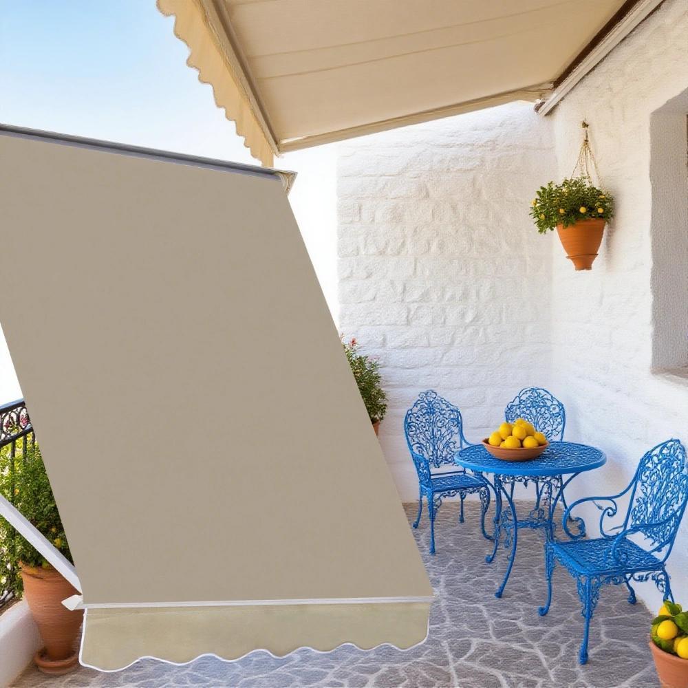 Window Awning Arm Manual Retractable Window Awning Sun Shade Shelter for Patio Balcony Outdoor