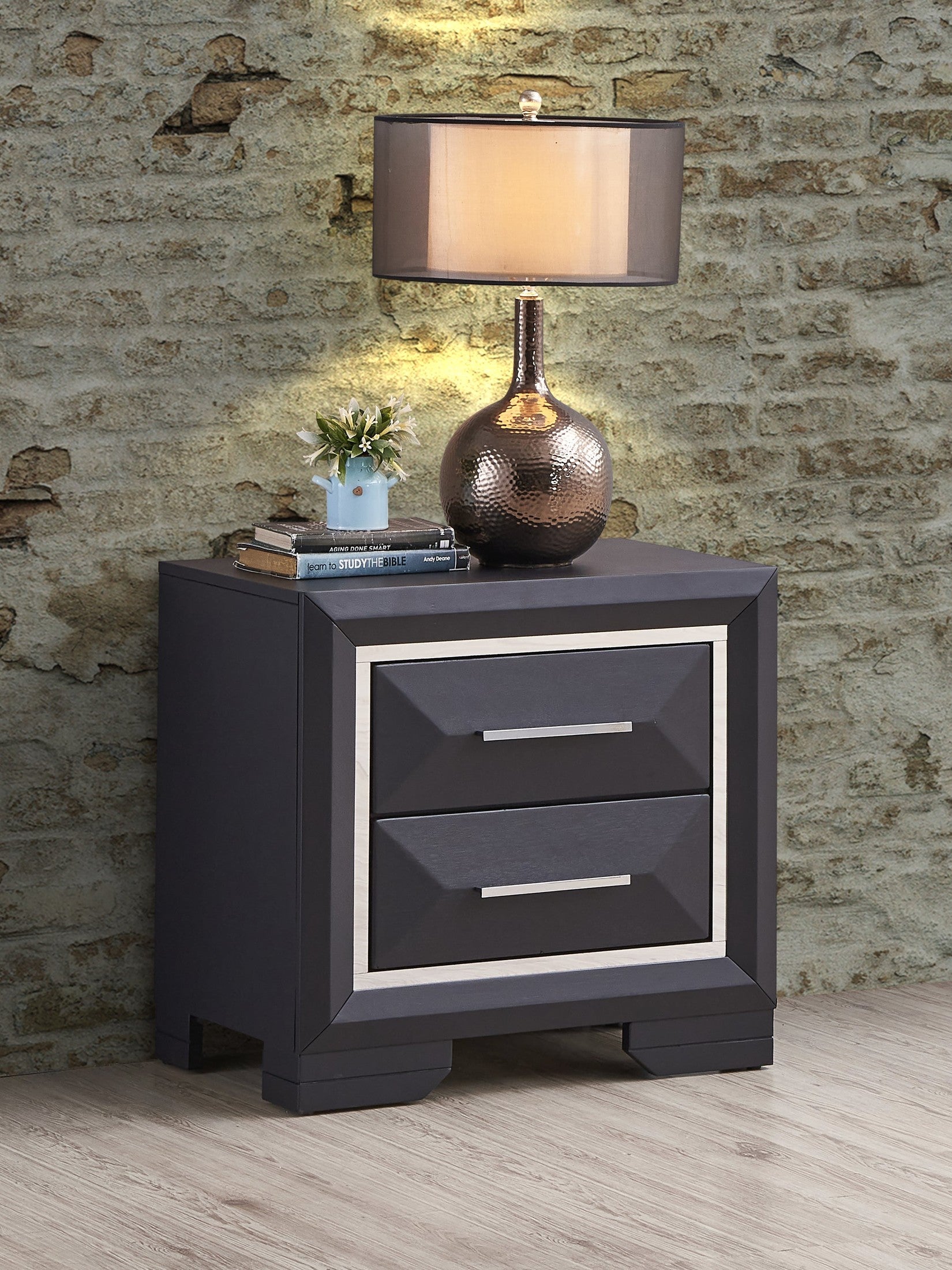 Liverpool G01600-N Nightstand , Black