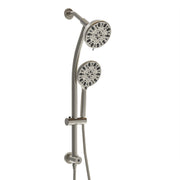 Multi Function Dual Shower Head - Shower System with 4.7' Rain Showerhead, 7-Function Hand Shower, Adjustable Slide Bar, Brushed Nickel