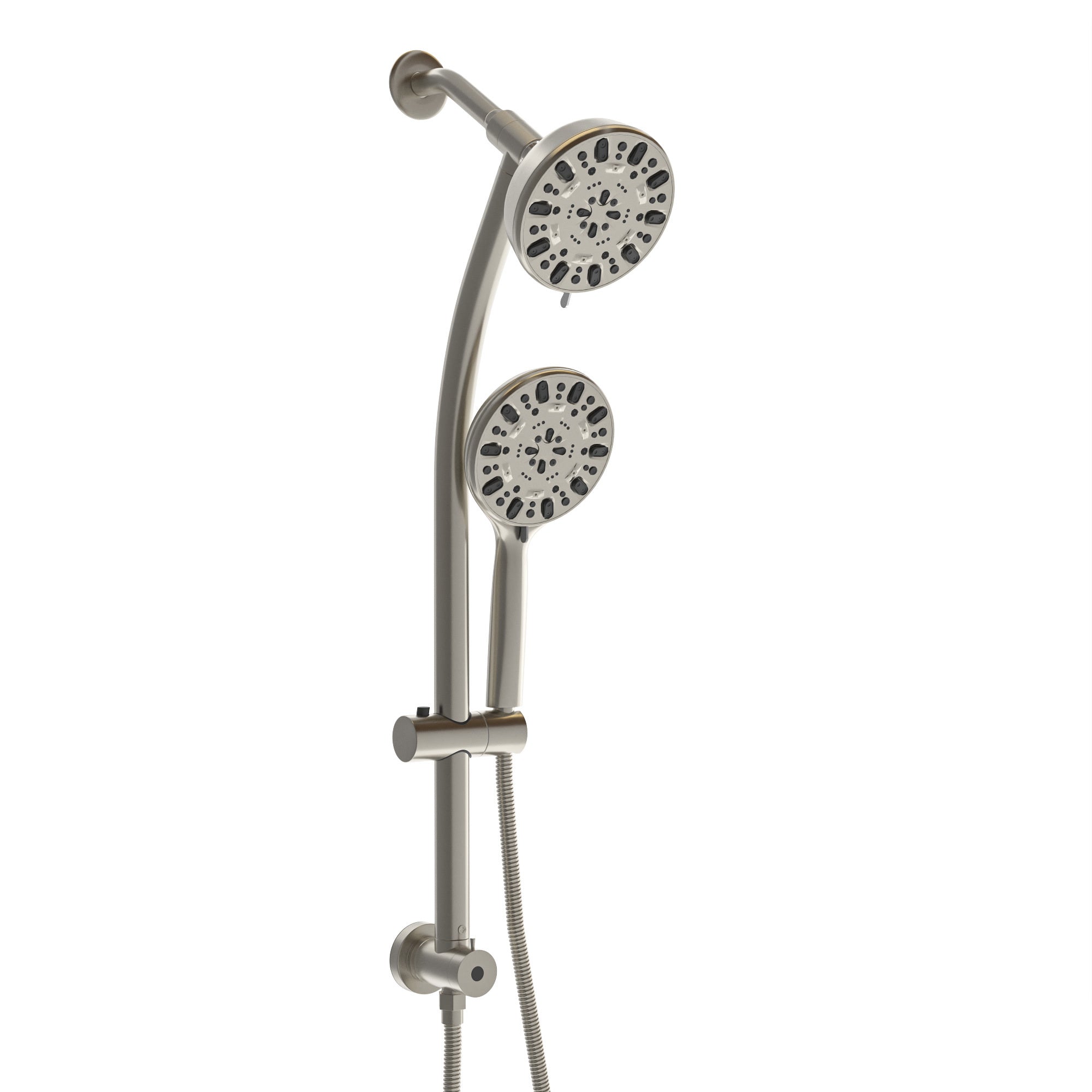 Multi Function Dual Shower Head - Shower System with 4.7' Rain Showerhead, 7-Function Hand Shower, Adjustable Slide Bar, Brushed Nickel
