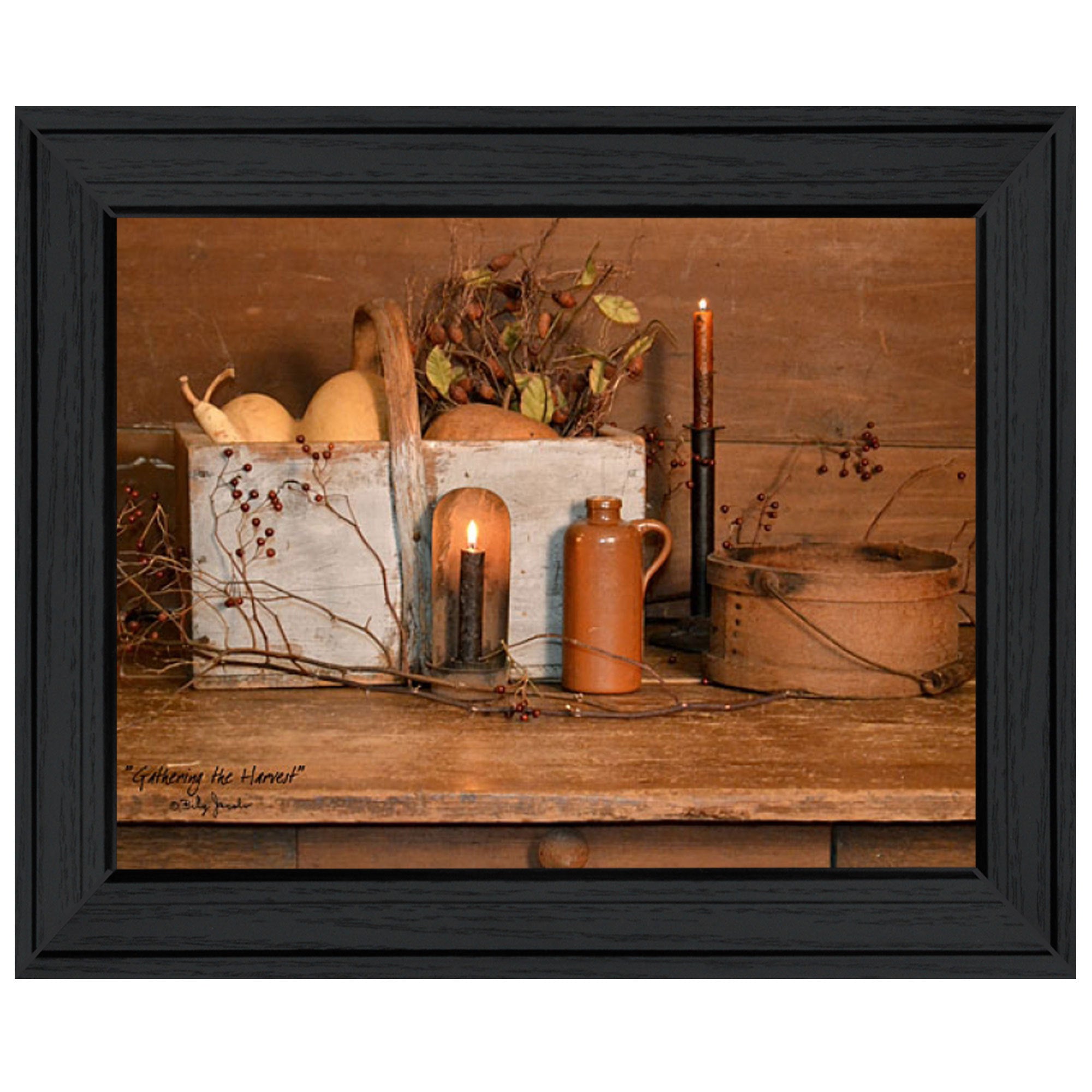 'Gathering the Harvest' by Billy Jacobs, Ready to Hang Framed Print, Black Frame