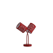 17' In Bohemian Paisley 2-Light Cylinder Red Table Lamp