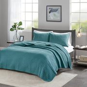 3 Piece Quilt Set Teal King/Cal King