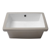 18 x 12 Inches Elegant White Ceramic Rectangular Undermount Bathroom Sink with Overflow
