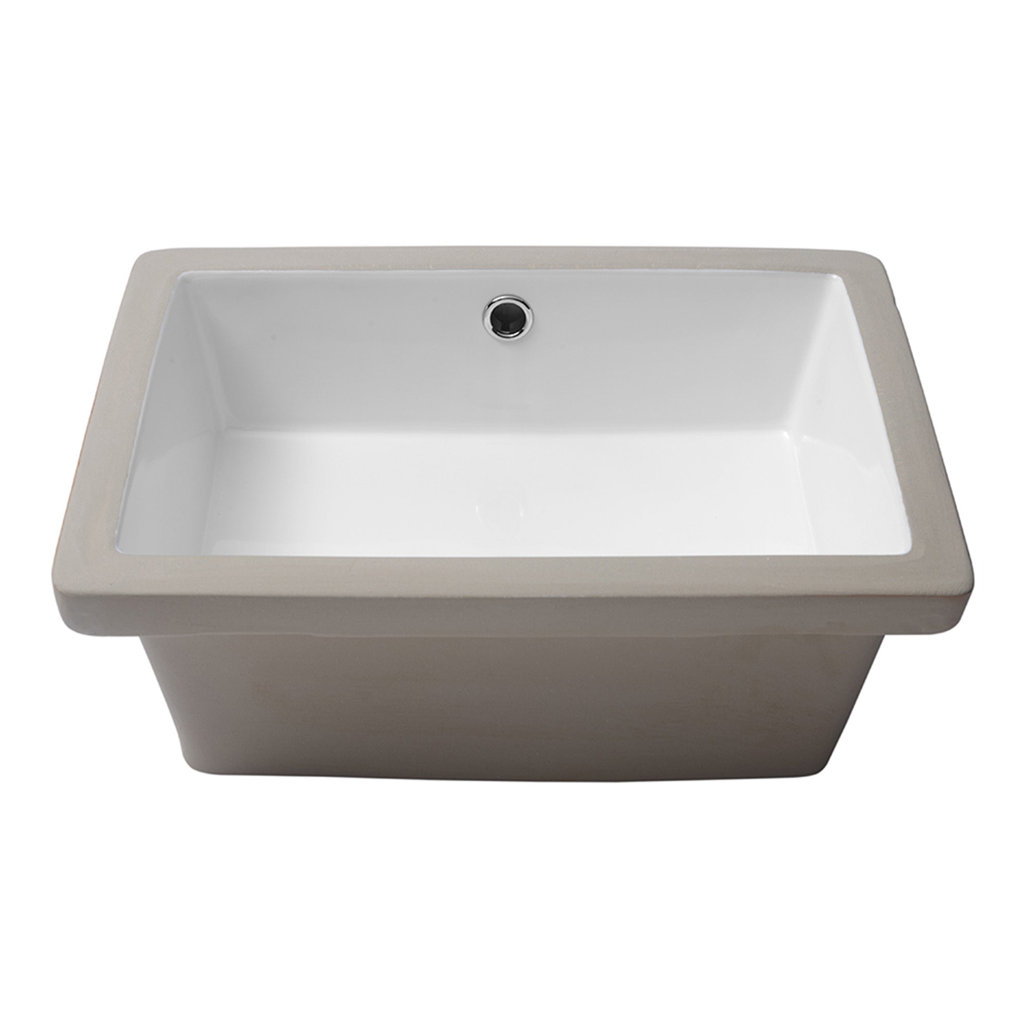 18 x 12 Inches Elegant White Ceramic Rectangular Undermount Bathroom Sink with Overflow