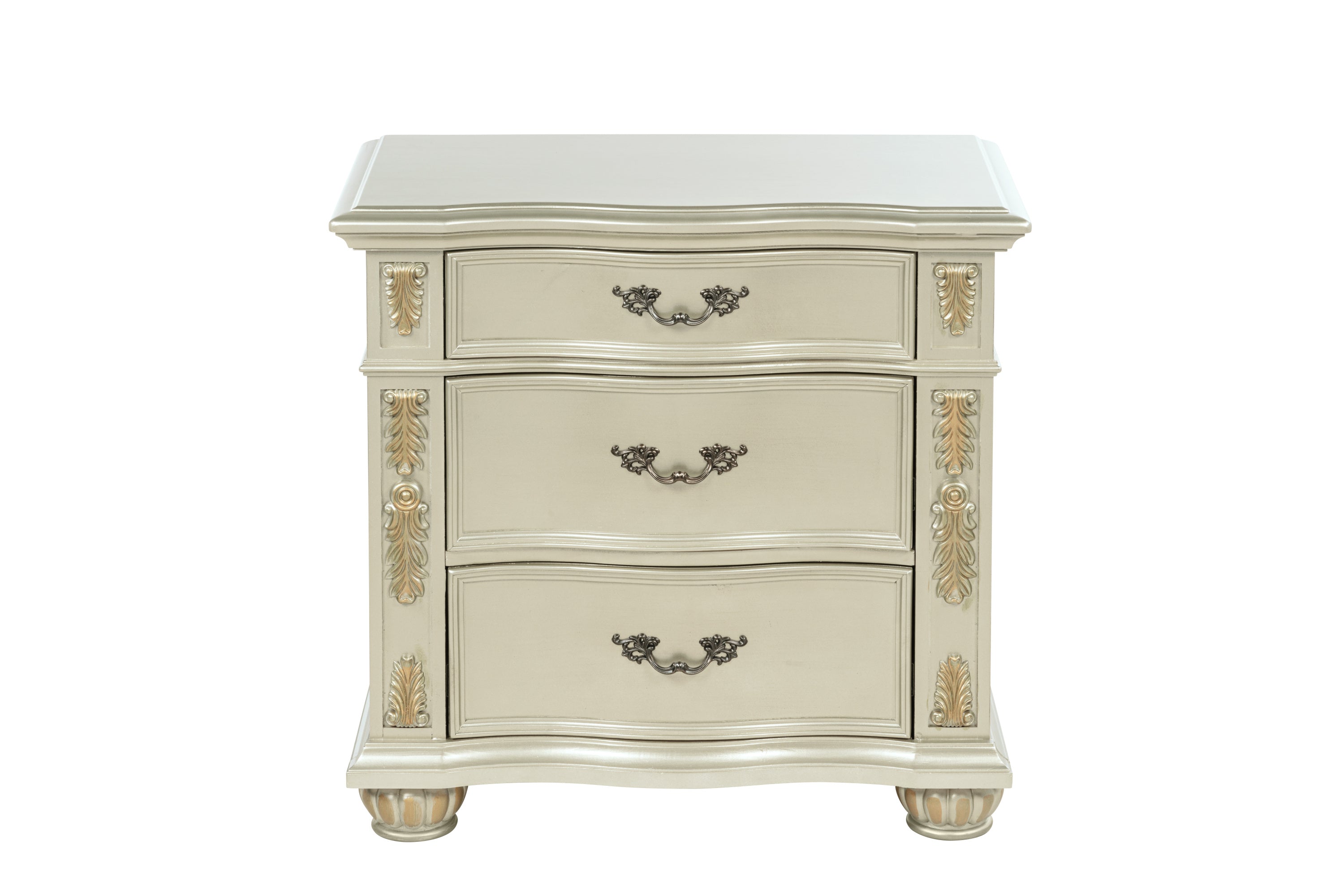 Lyon G07103-N Nightstand , Silver Champagne
