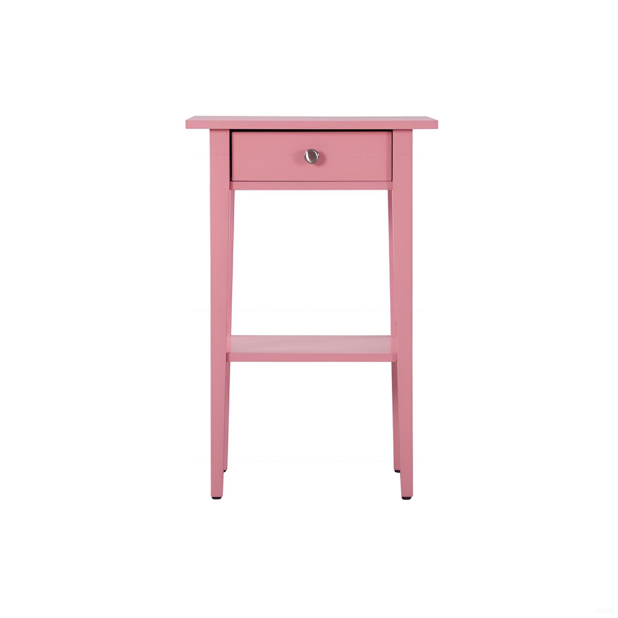 Charming Pink Contemporary Nightstand with Durable Particle Board Construction