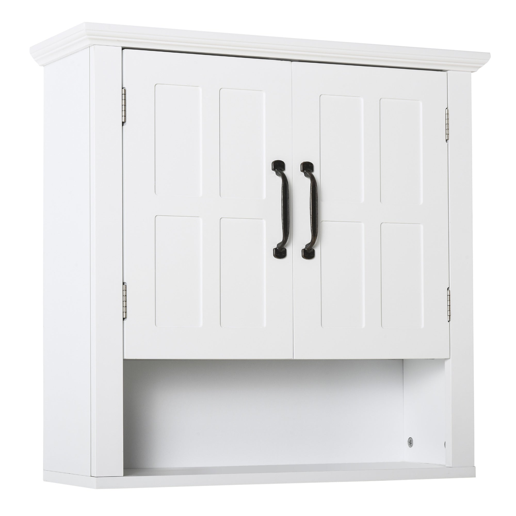 HOMCOM Medicine Cabinet, 3-Tier Bathroom Wall Cabinet with Adjustable Shelf and 2 Doors, Bathroom Cabinet for Over the Toilet, White