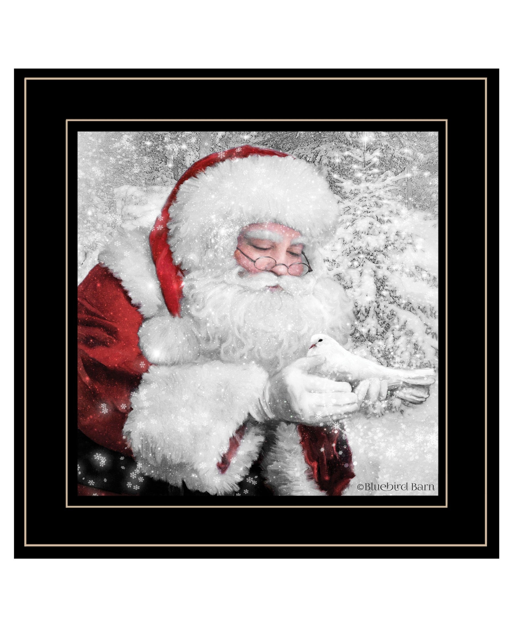 'Santa's Little Friends' by Bluebird Barn, Ready to Hang Framed Print, Black Frame