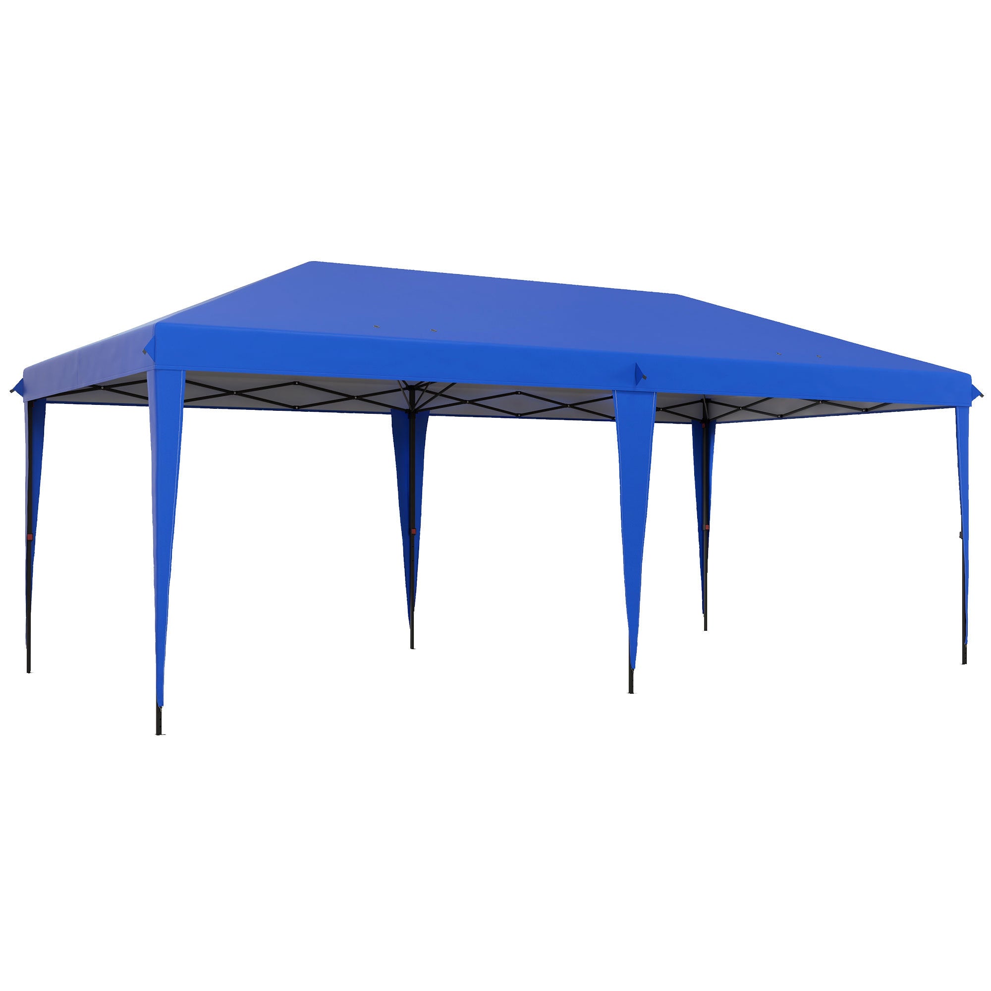 Outsunny Pop Up Canopy Tent with Carry Bag, Blue, Steel, 10' x 19.2'