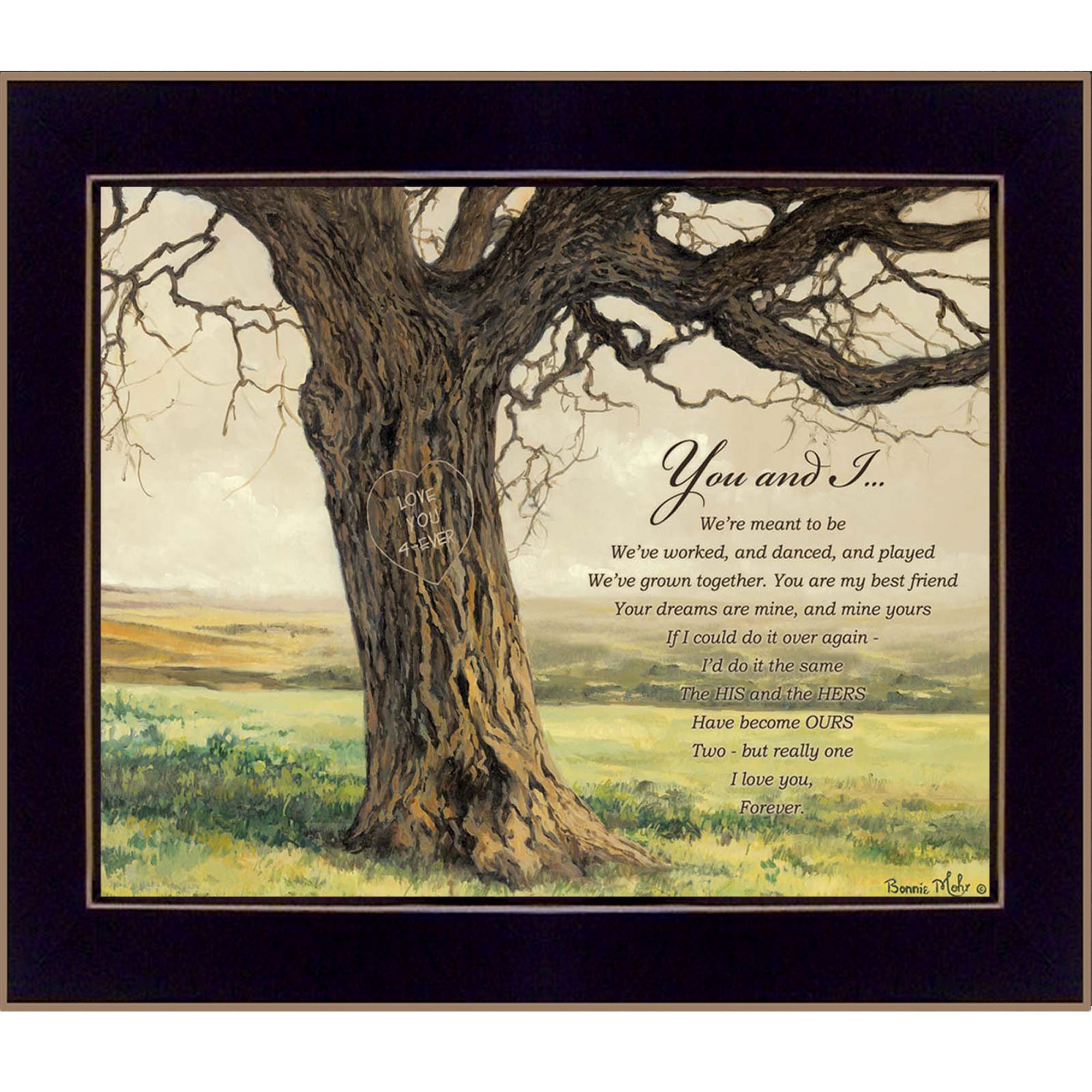 'Forever' By Bonnie Mohr, Printed Wall Art, Ready To Hang Framed Poster, Black Frame