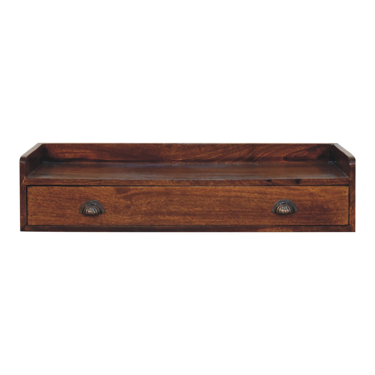 Solid Wood Floating Circle Chestnut Bedside