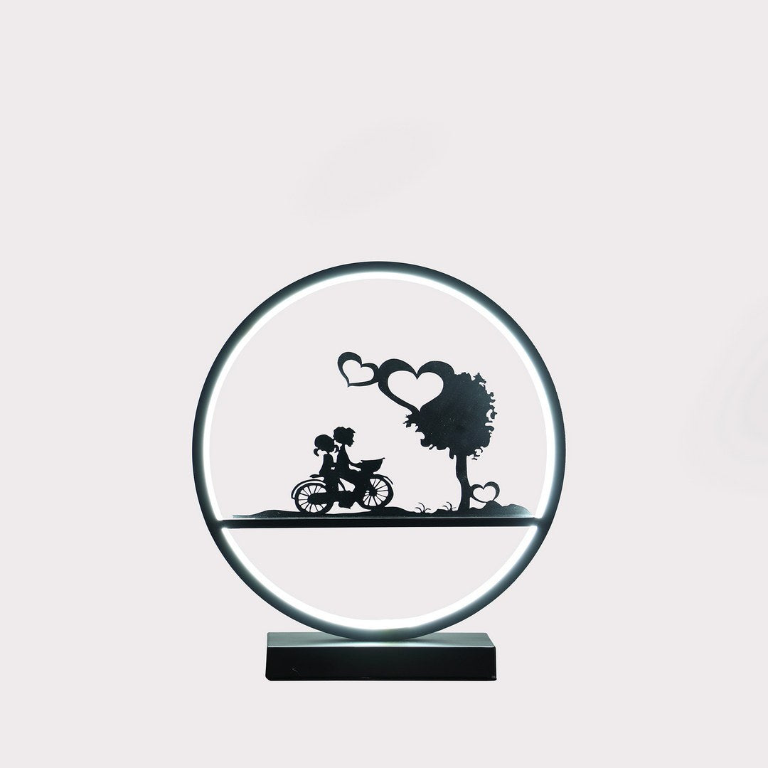 13-Inch Girl and Boy on Bicycle LED Accent Table Lamp