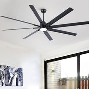 84 In Super Large Black Ceiling Fan with Remote Control 8 Blades