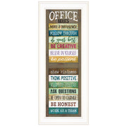 'Office Rules' By Marla Rae, Ready to Hang Framed Print, White Frame