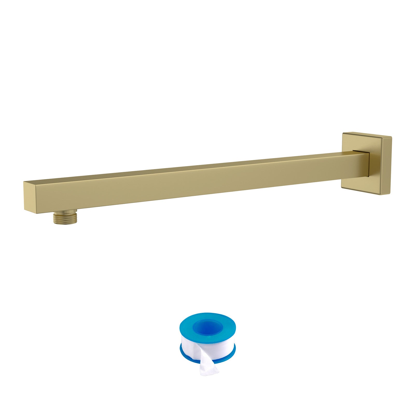 Gold Wall Mounted Shower Arm with Flange, 16' Stainless Steel for Rain Shower Heads