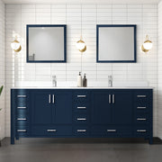 Navy Blue Double Bath Vanity 84 in. W x 22 in. D, with Cultured Marble Top