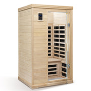 Two-Person Far-Infrared Hemlock Indoor Sauna Room with Bluetooth and LED Lights