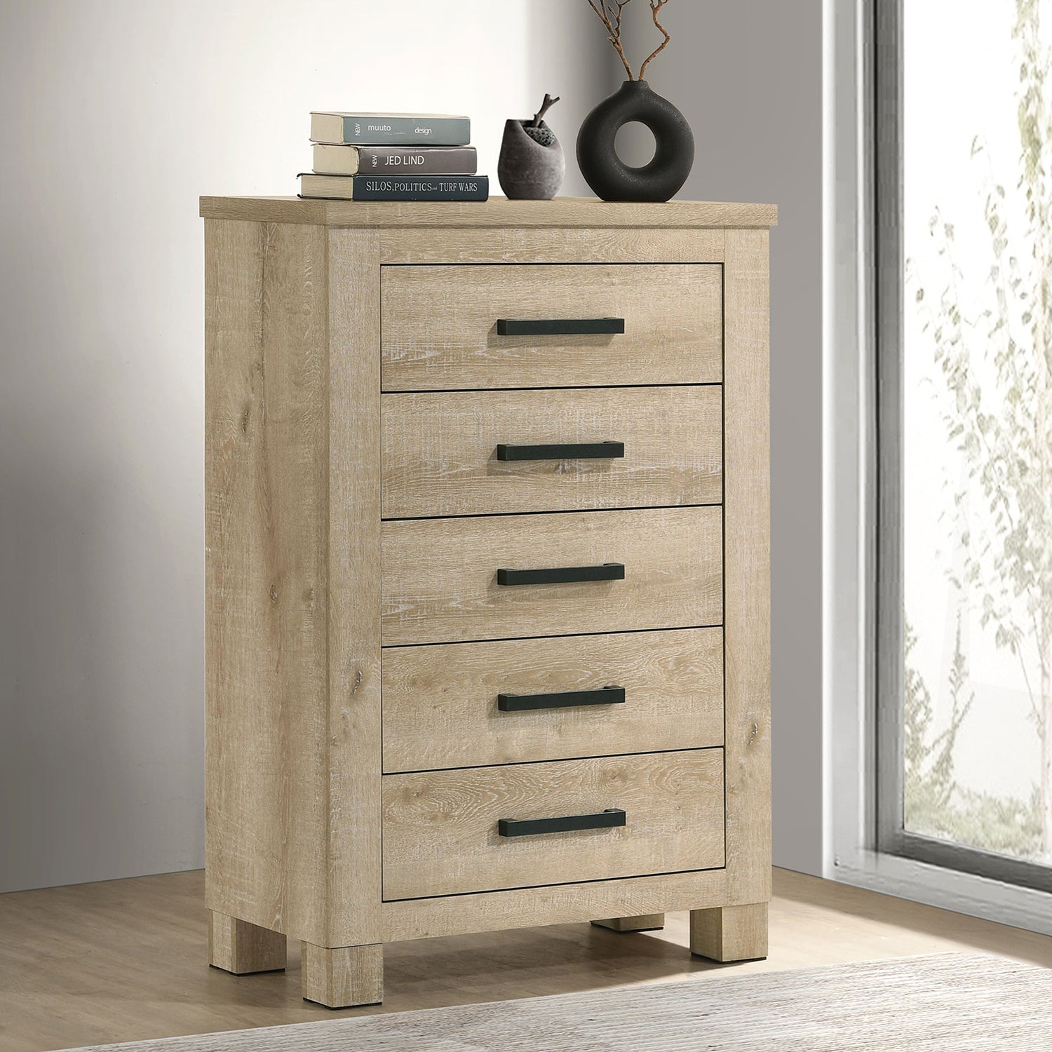 Sansome Weathered Oak 5-drawer Bedroom Chest of Drawers