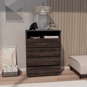 Alpine 4-Drawer Dresser With Spacious Storage And Modern Handles, Matt Grey