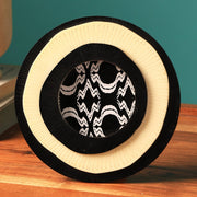 Handmade Black & White Resin Photo Frame - Organic Mix Carved Design-3x3'