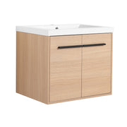 Oak Bathroom Vanity Set with Resin Countertop Sink, Engineered Wood, 24 Inch, 2 Doors