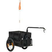 Aosom Bike Cargo Trailer, Bicycle Trailer Wagon Cart with Removable Storage Box, Quick Release 16' Wheels and Safe Reflectors, No Bottom
