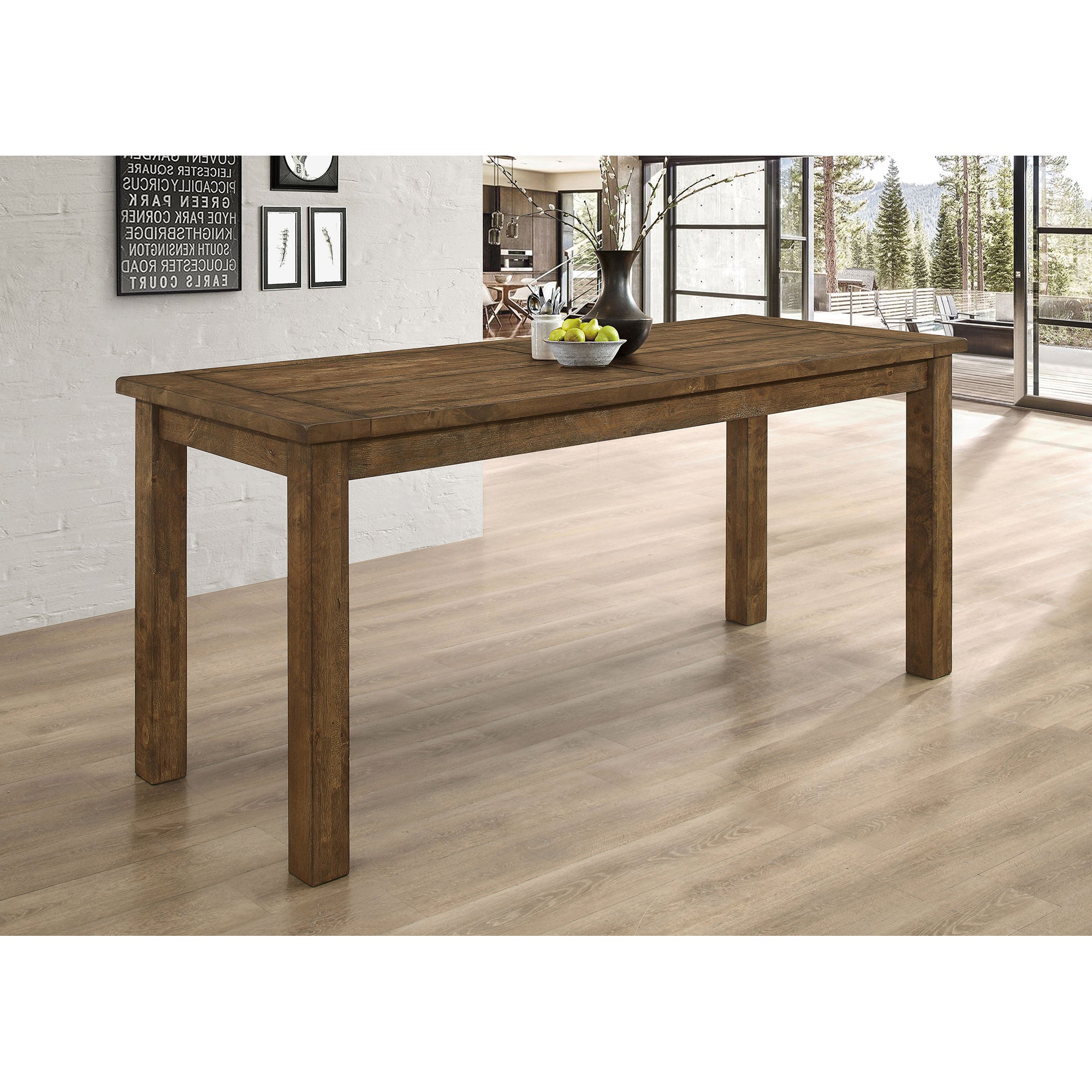 Amarillo Rustic Golden Brown Rectangular Counter Height Dining Table