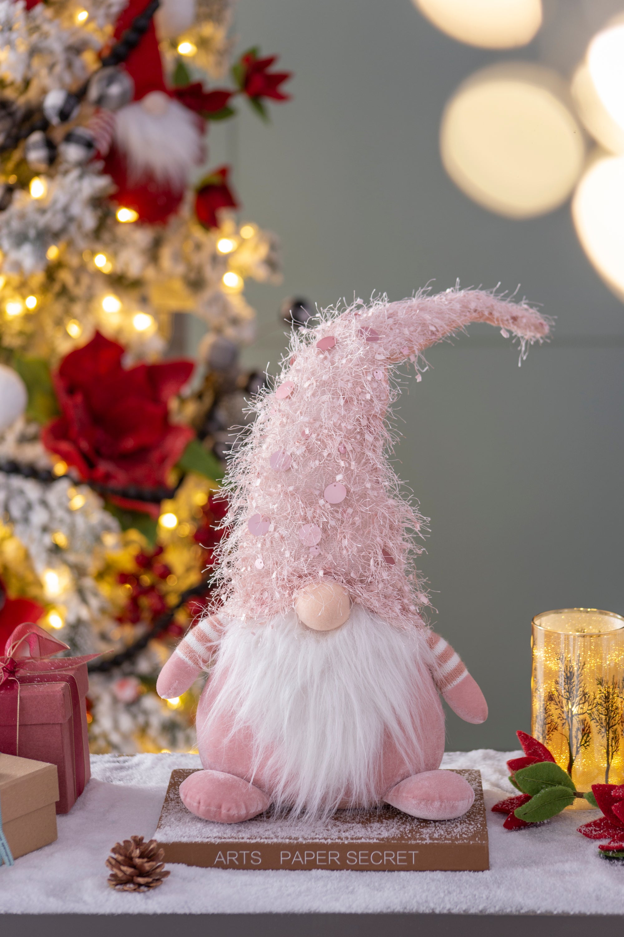 8.7x5.9x22.4' Fabric Pink Gnome Decor